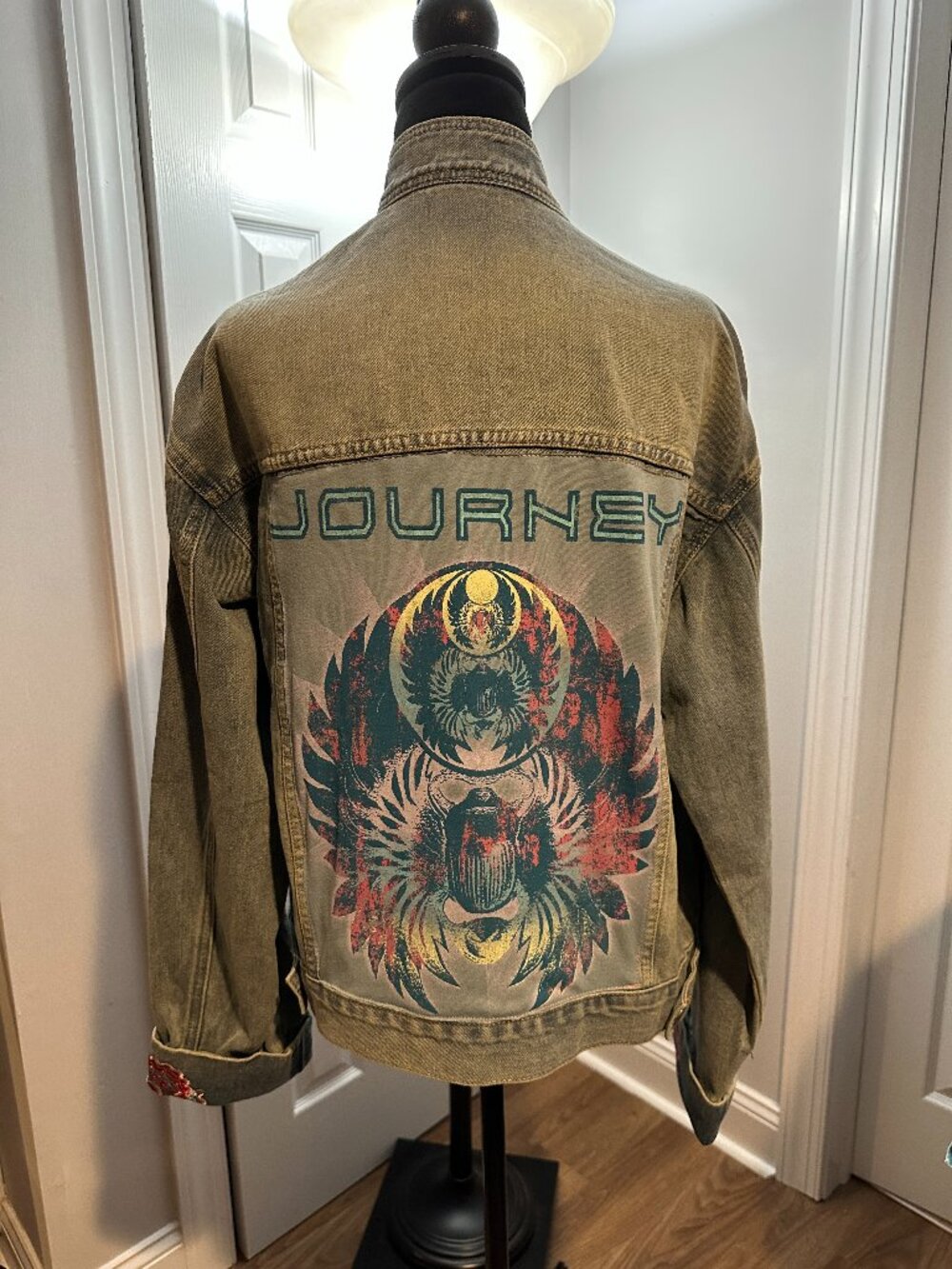 Journey band tee Denim Embroidered Blue Jean Jacket